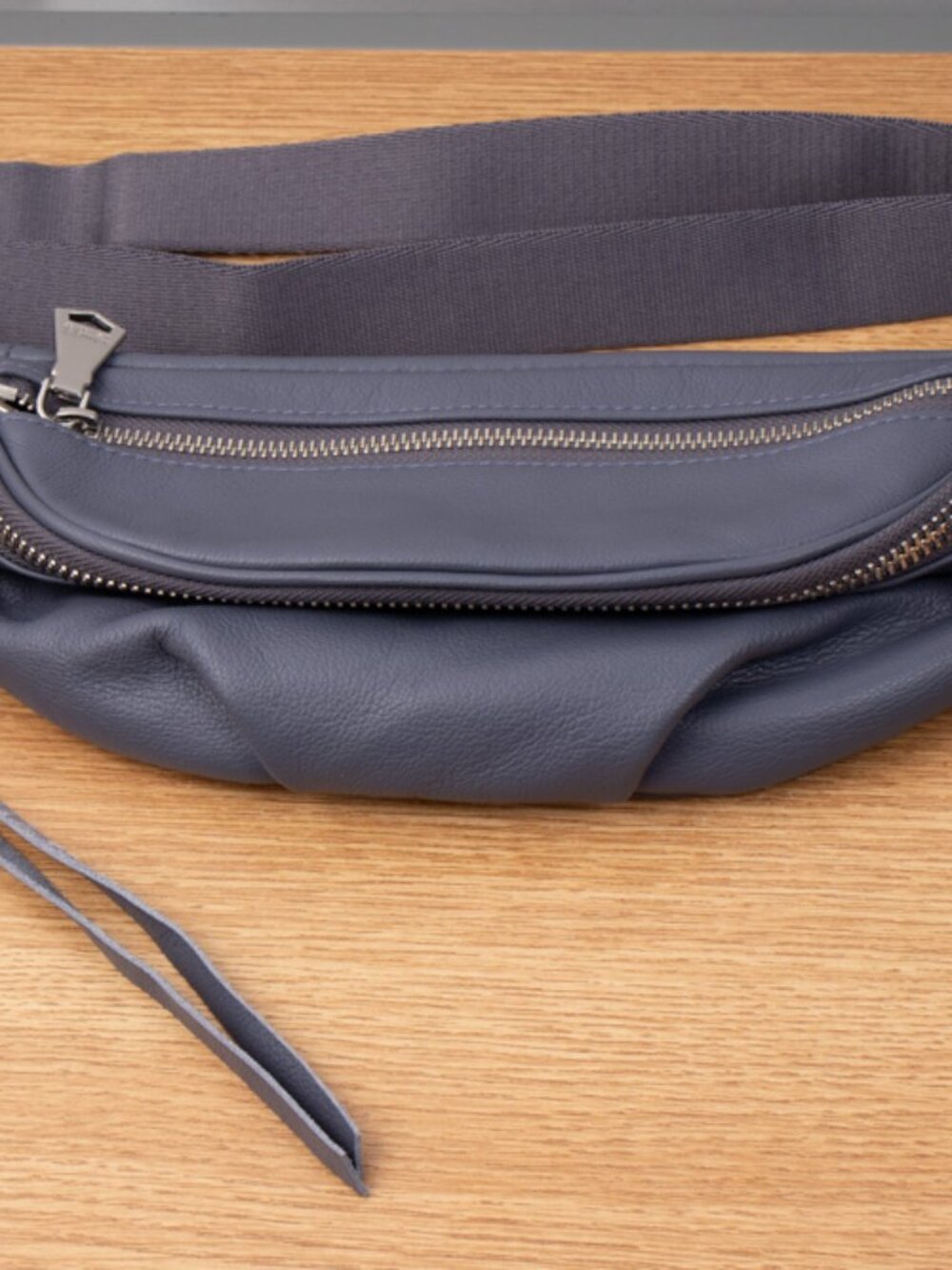 Aimee Kestenburg Bum Bag Belt Bag Leather Gray Metal Buckle